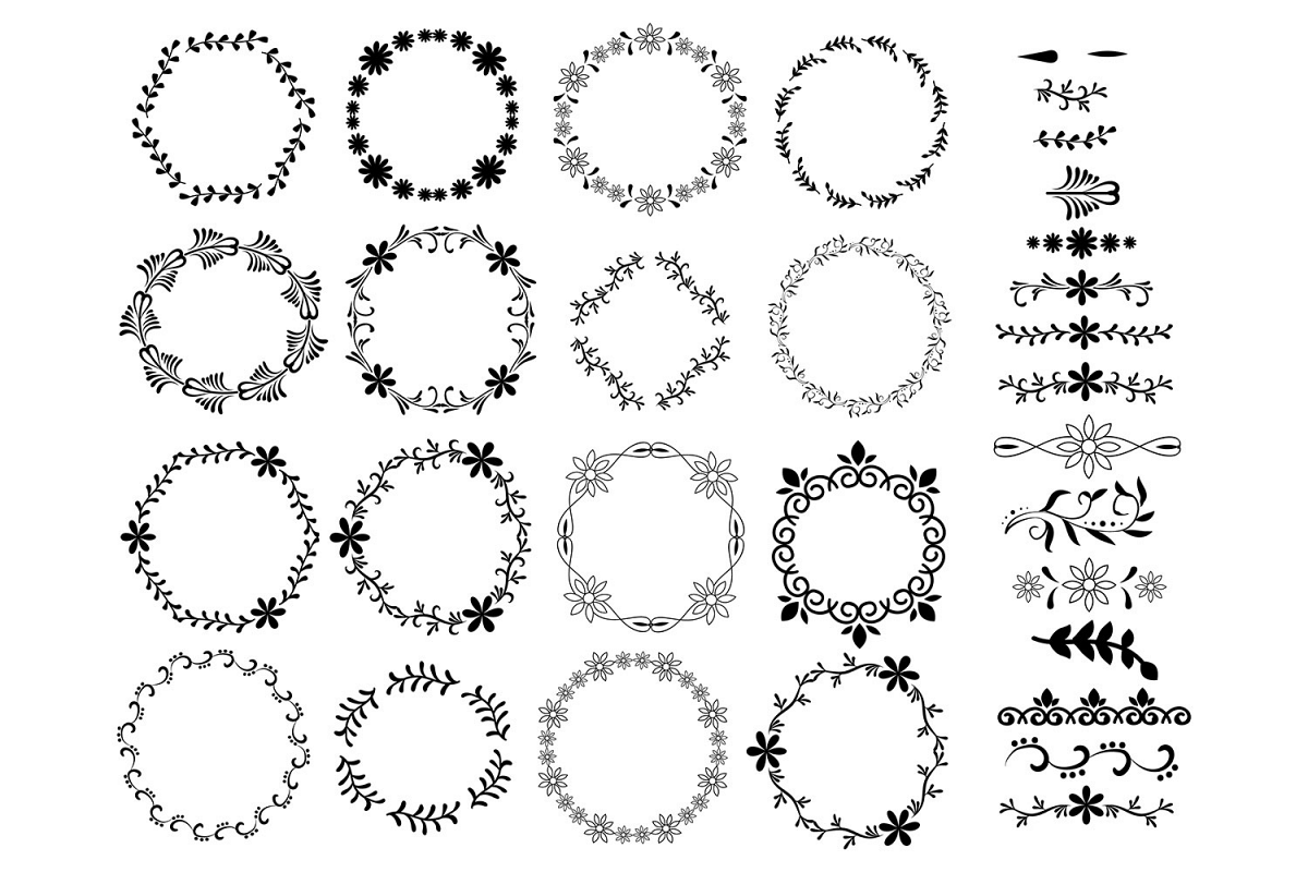 Vintage Floral Frames and Borders - Vector example image 1
