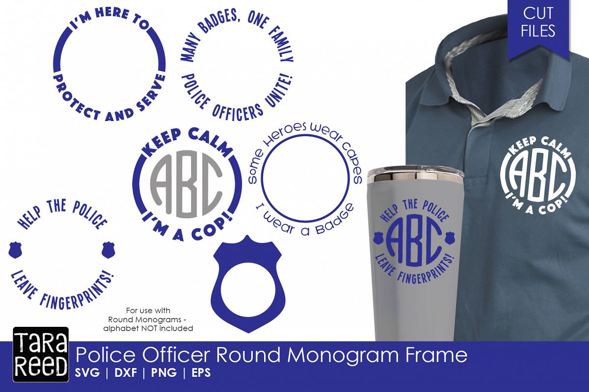 Download Police Officer Round Monogram Frame - Police SVG & Cut Files (348672) | Cut Files | Design Bundles