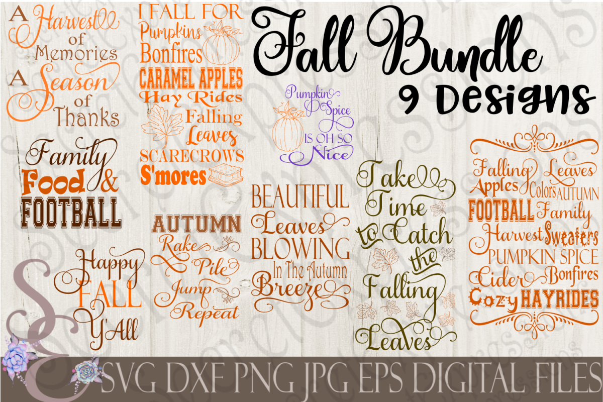 Download Fall SVG Bundle 9 Designs (120694) | SVGs | Design Bundles