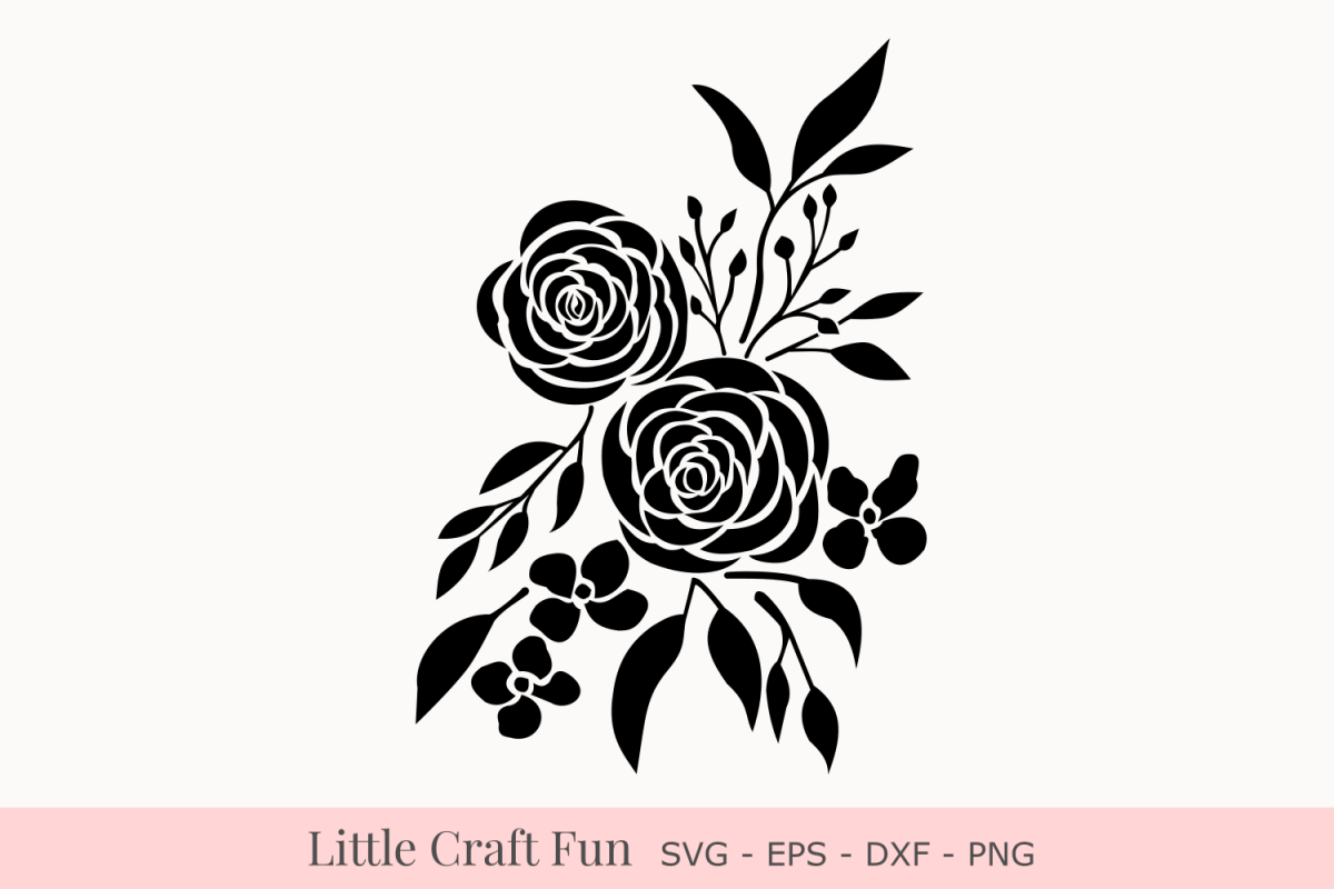 Download Rose Flowers Silhouette Svg, Rose Florals Silhouette ...