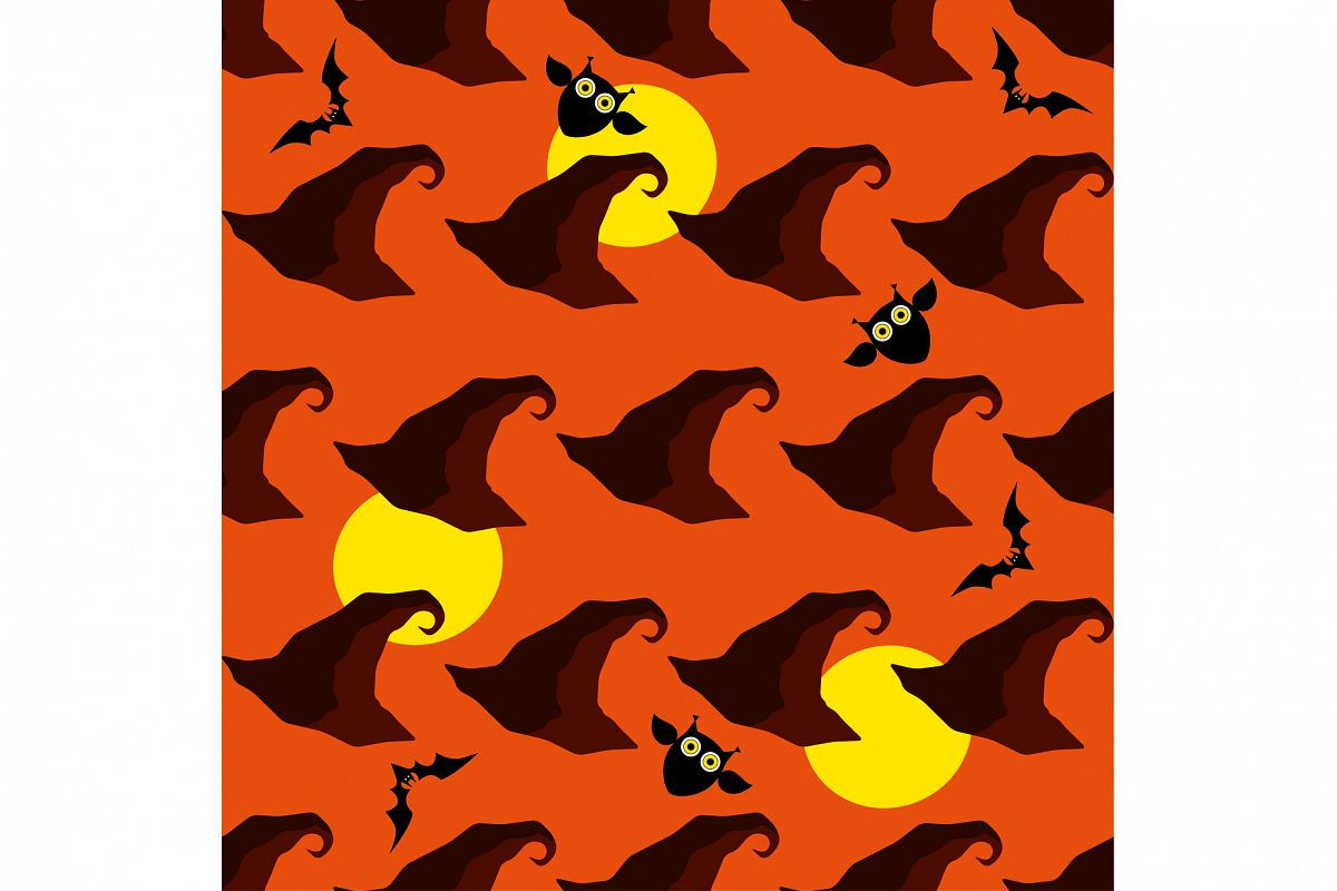 Seamless decorative vector background Happy Halloween. example image 1