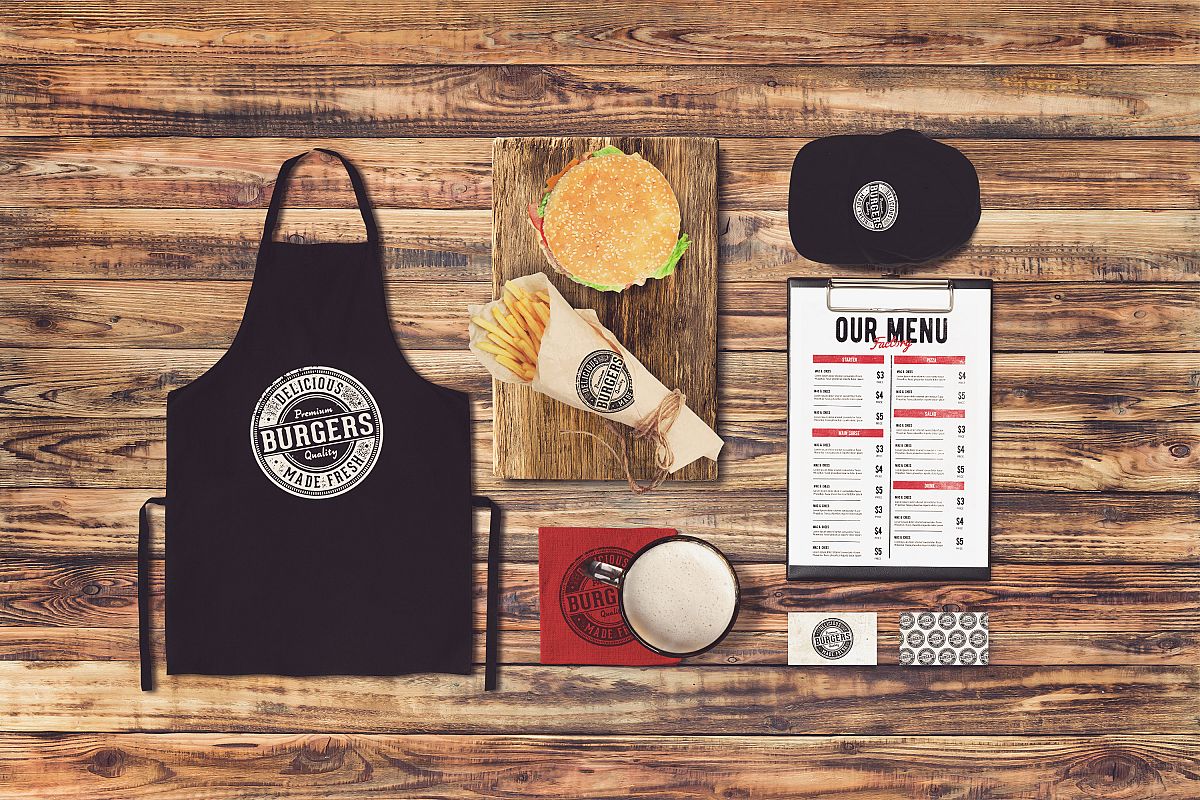 Burger Bar Branding Mock-up #2 example image 1