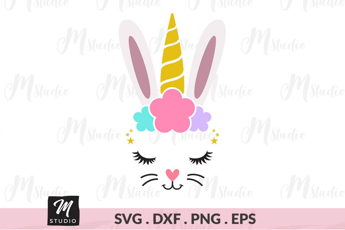 Bunny unicorn svg. example image 1