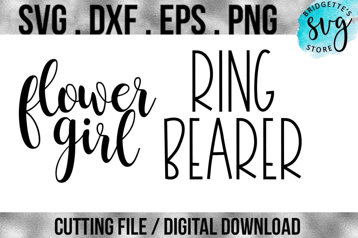 Flower Girl and Ring Bearer SVG, DXF, EPS, PNG Cutting File example image 1