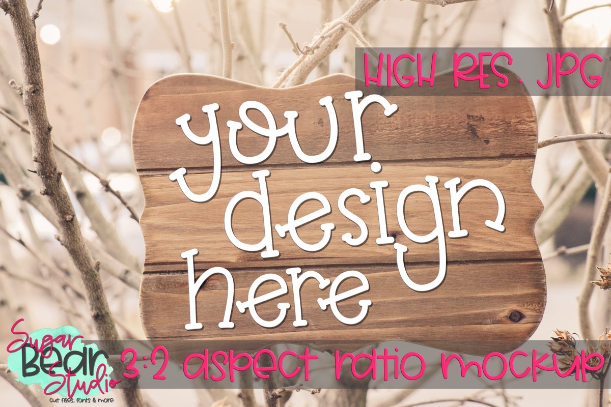 Wood Sign in Tree Mockup example image 1