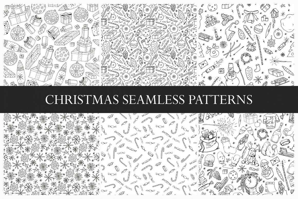 New Year seamless patterns example image 1