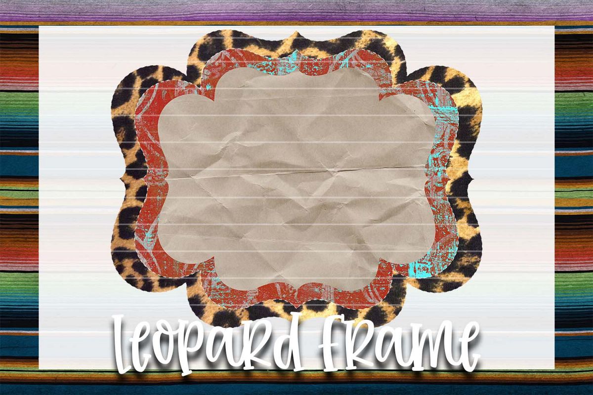 Red & Blue Leopard Frame Background Element example image 1
