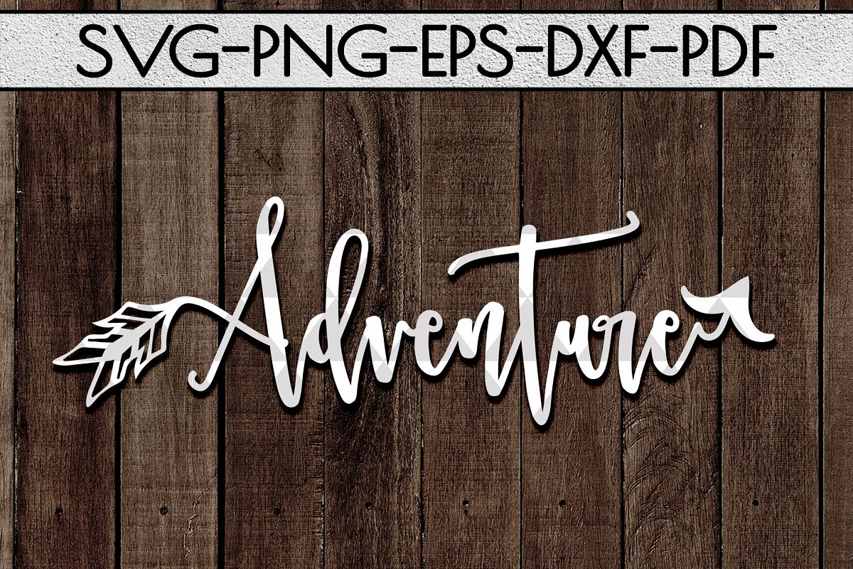 Adventure Sign Papercut Template, Summer Camper SVG, PDF DXF example image 1