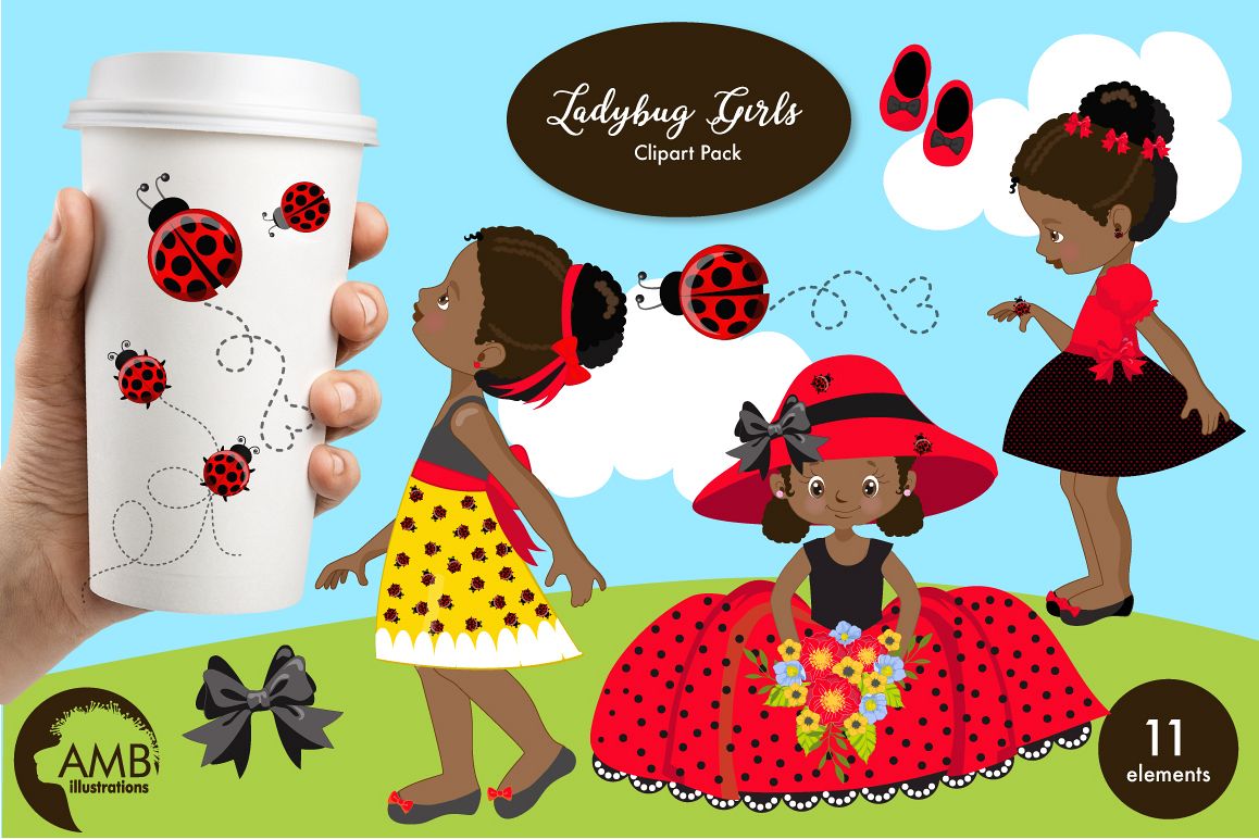 Sweet little ladies graphics, clipart, illustrations AMB-1598 example image 1