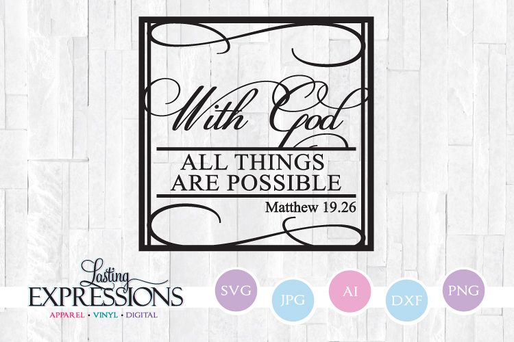 With God all things are possible // SVG Quote example image 1