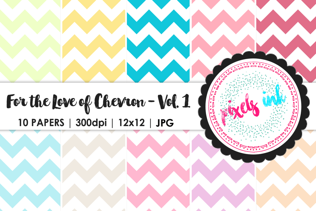Pastel Chevron Digital Paper-Seamless example image 1