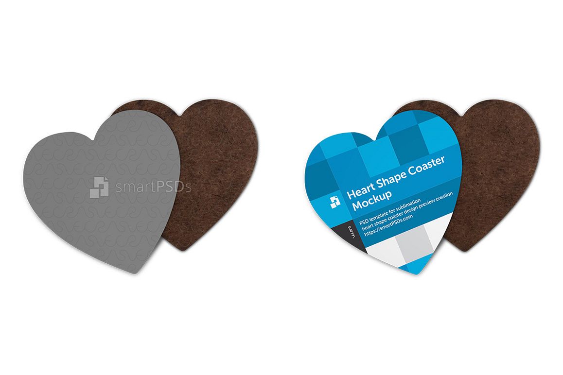 Heart Shape Coasters Design Mockup example image 1