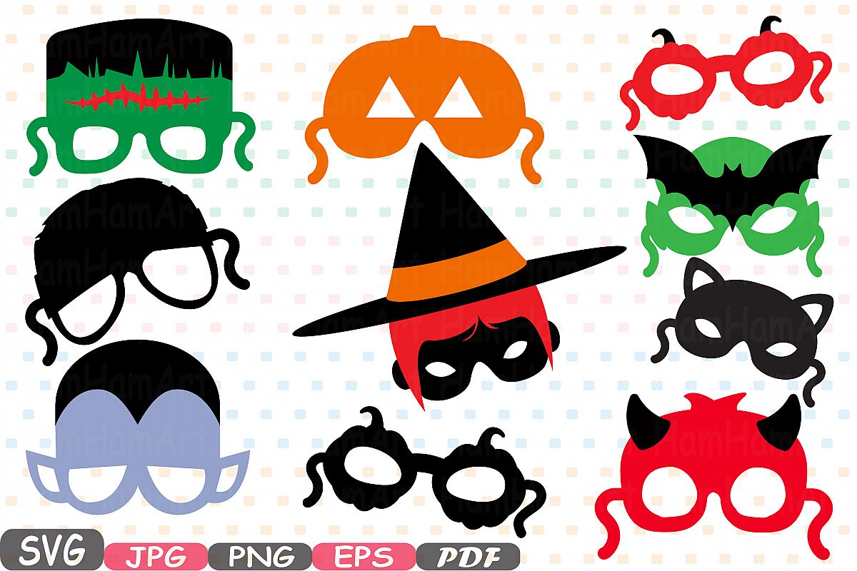Download Halloween Monsters props kids masks bundle svg 6p