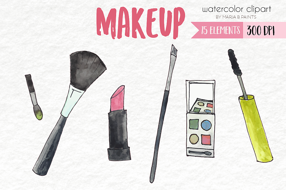 Watercolor Clip Art - Make Up example image 1
