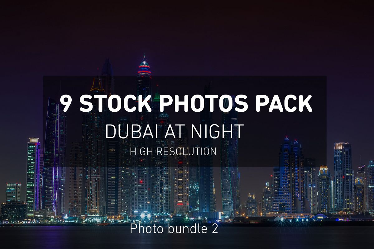 Dubai Night Photo Pack example image 1