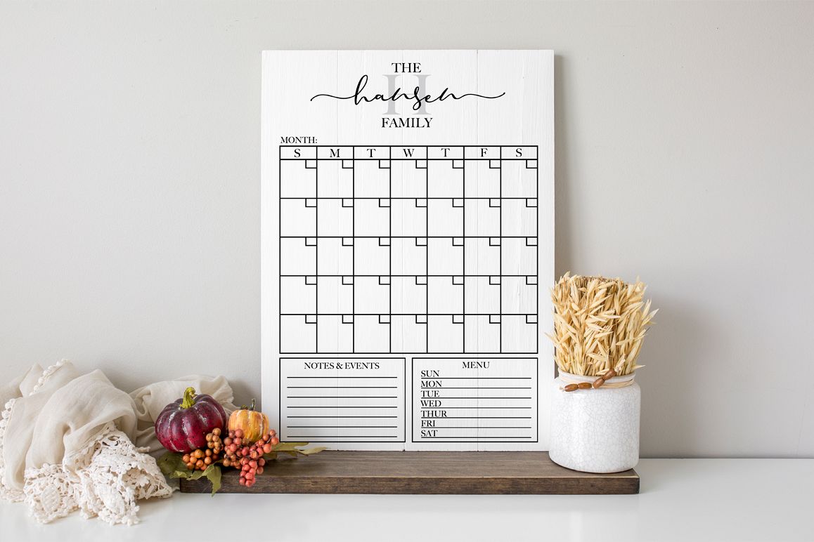Customizable Family Calendar - Monthly Calendar SVG example image 1