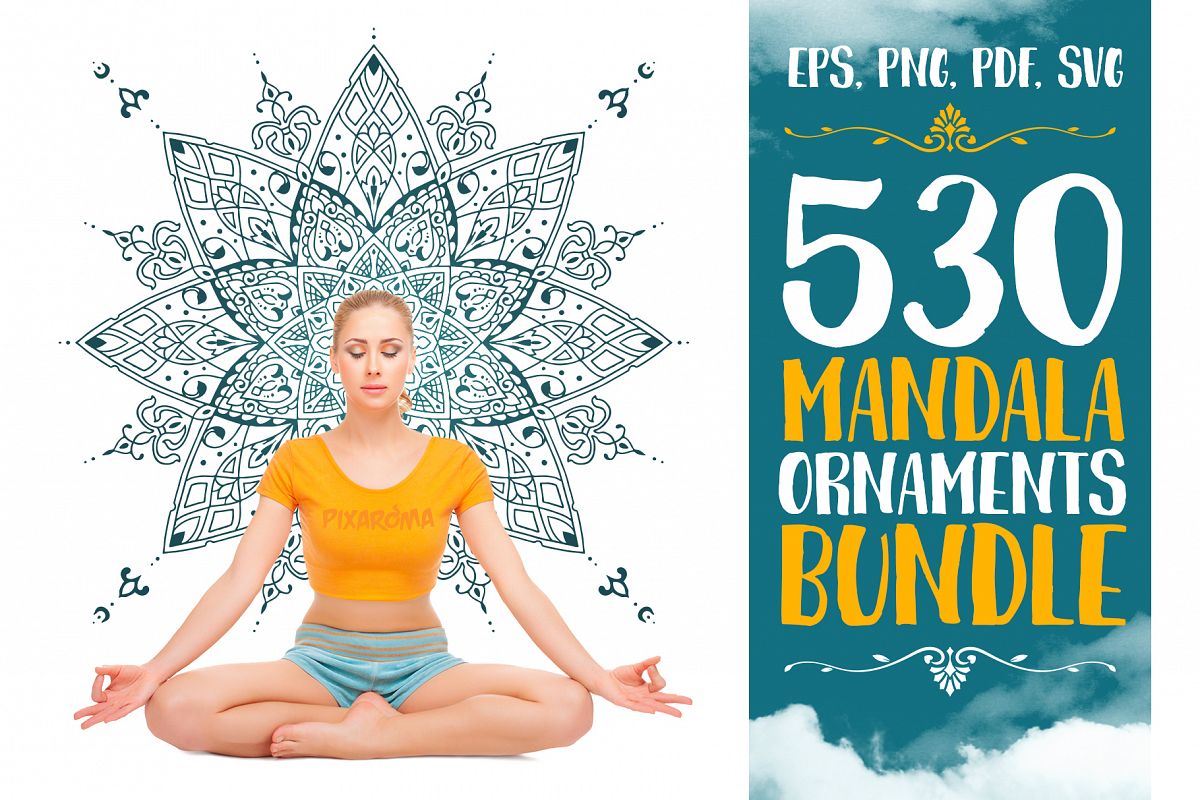 530 Vector Mandala Ornaments Bundle example image 1