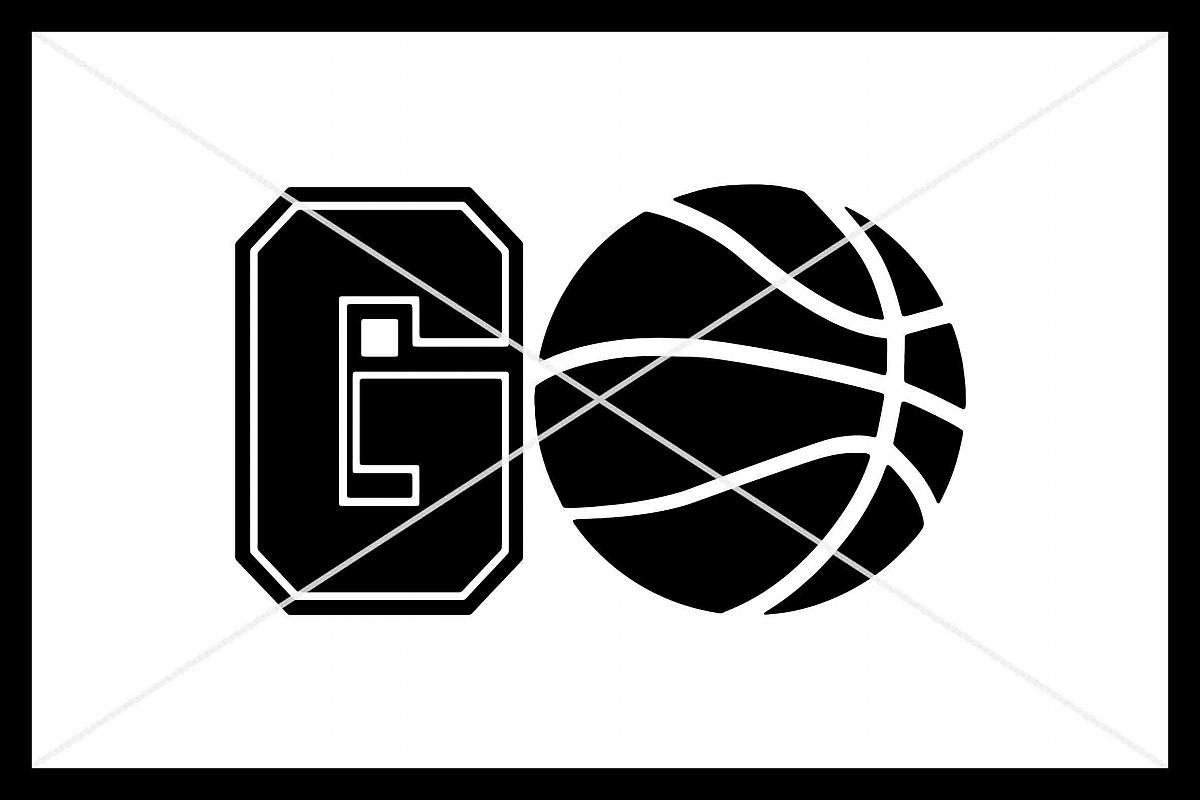 GO Basketball, Cut File, Silhouette Cameo, Cricut, SVG DXF example image 1