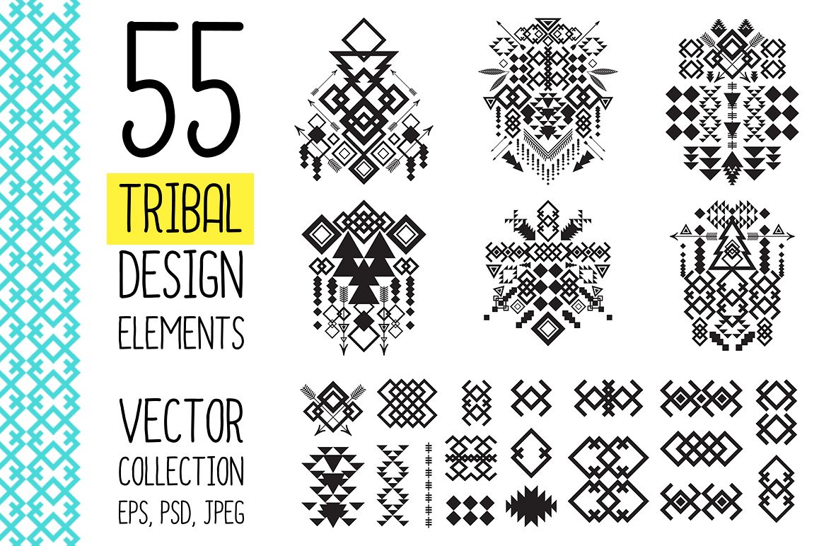 55 Tribal Design Elements Collection example image 1