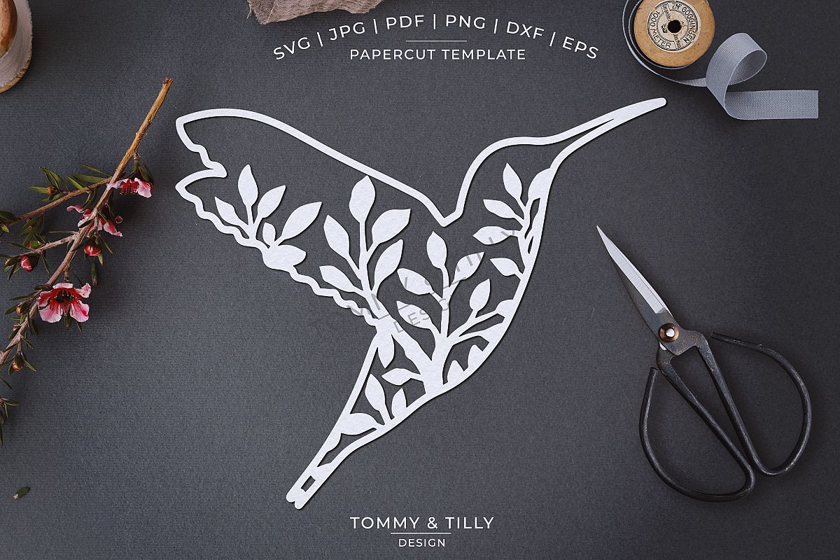 Download Foliage Hummingbird x 3 - Papercut Template SVG EPS DXF PNG (220025) | SVGs | Design Bundles