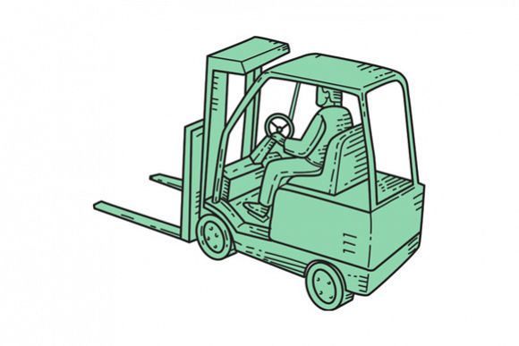 Forklift Truck Operator Mono Line example image 1