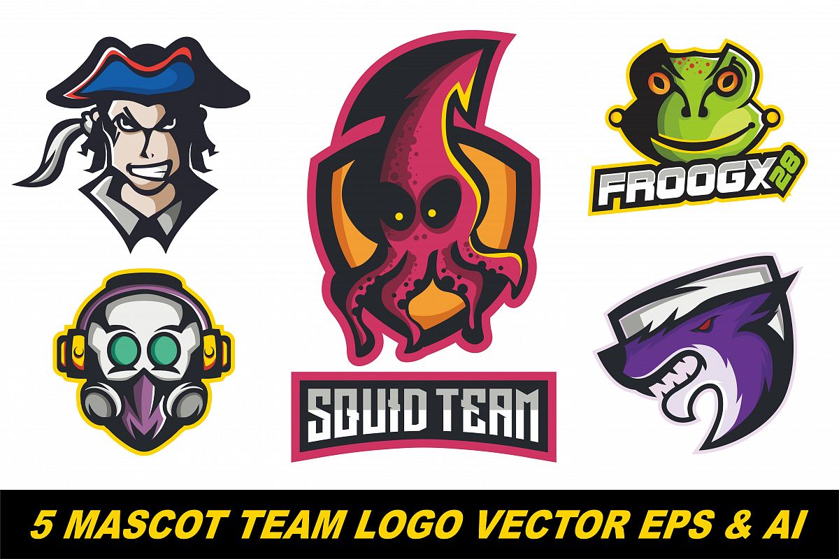 5 Mascot logo team vector illustration example image 1