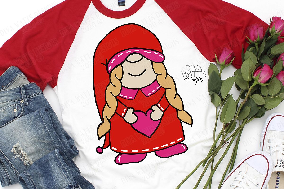 Download Valentine's Day - Girl Gnome - Farmhouse Cutting File SVG ...