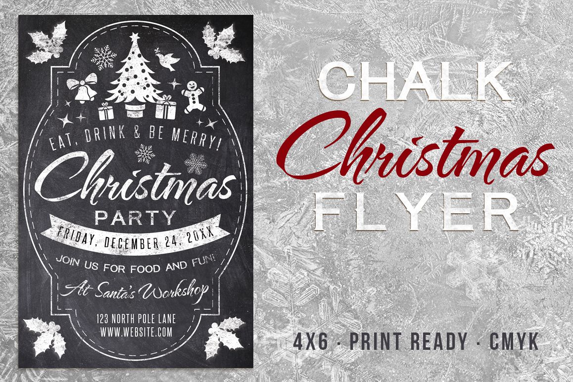 Chalk Christmas Flyer example image 1