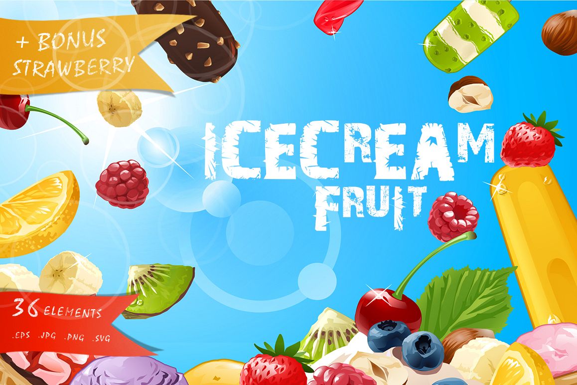 Set of summer ice cream labels. example image 1