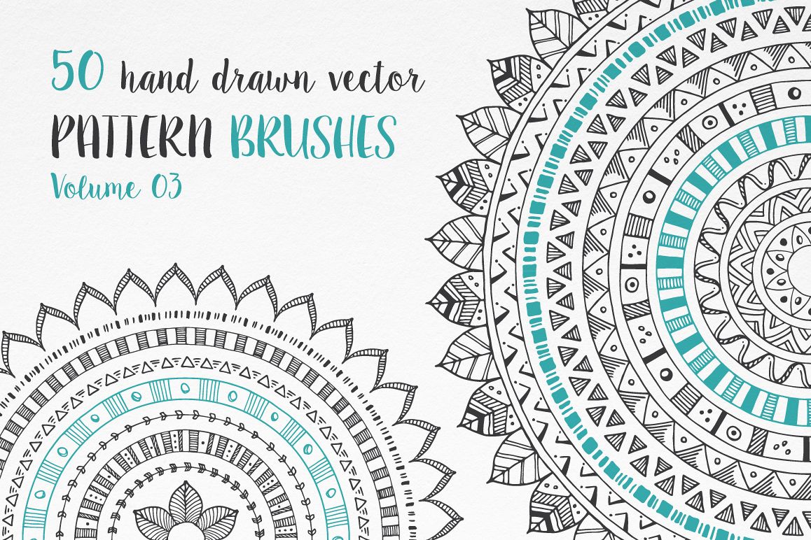 Hand Drawn Pattern Brushes Vol. 03 example image 1