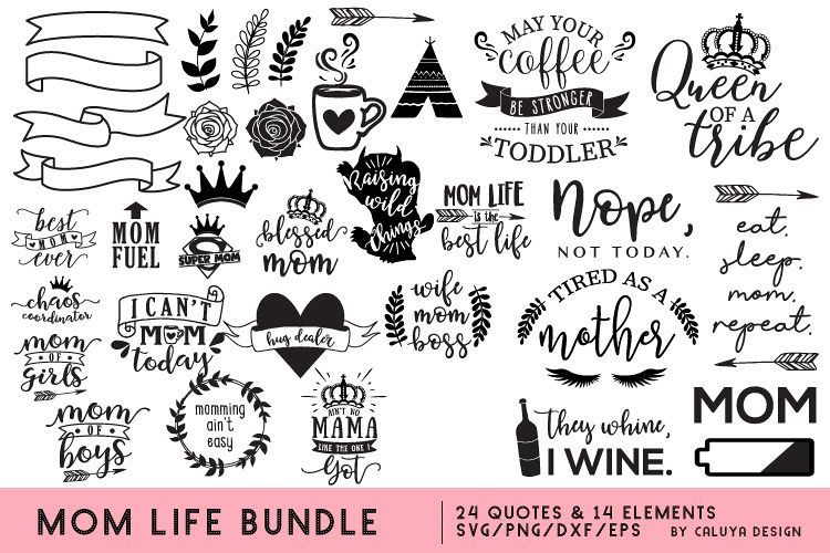 Mom Life SVG Cut File Bundle example image 1