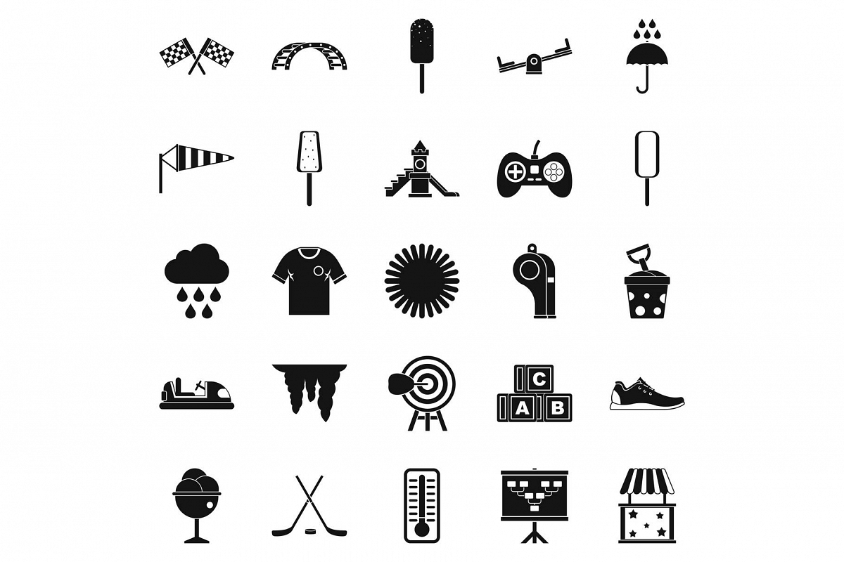 Children playground icons set, simple style example image 1
