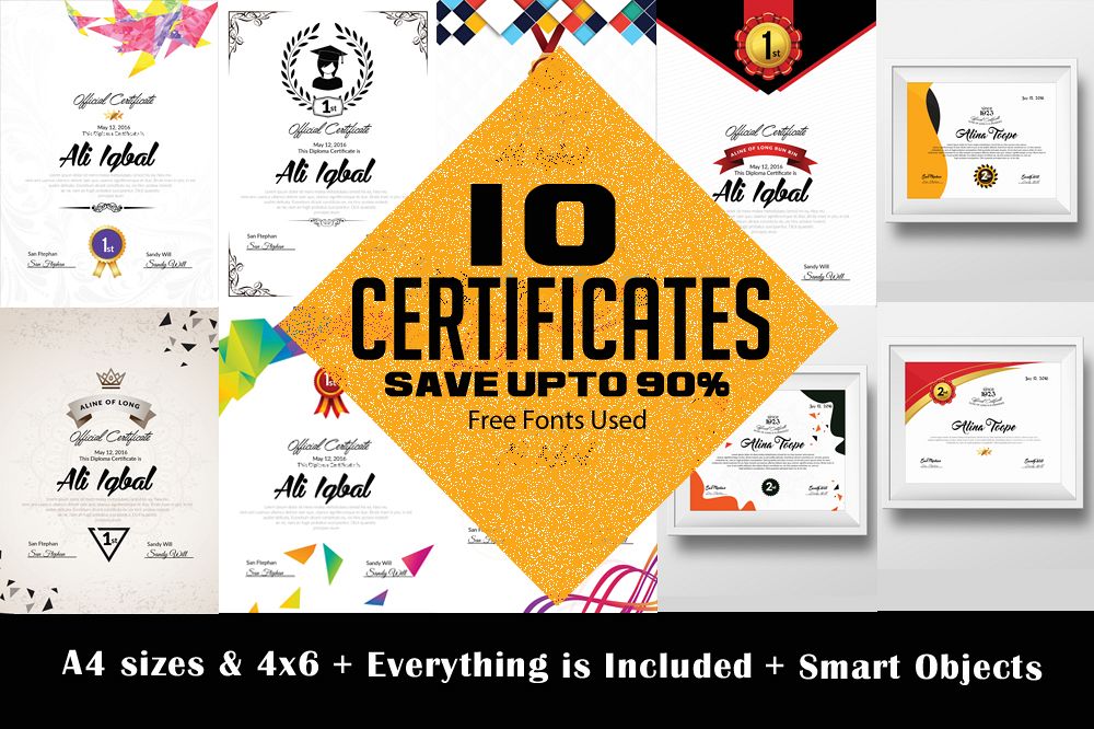 10 Certificates Template Bundle example image 1