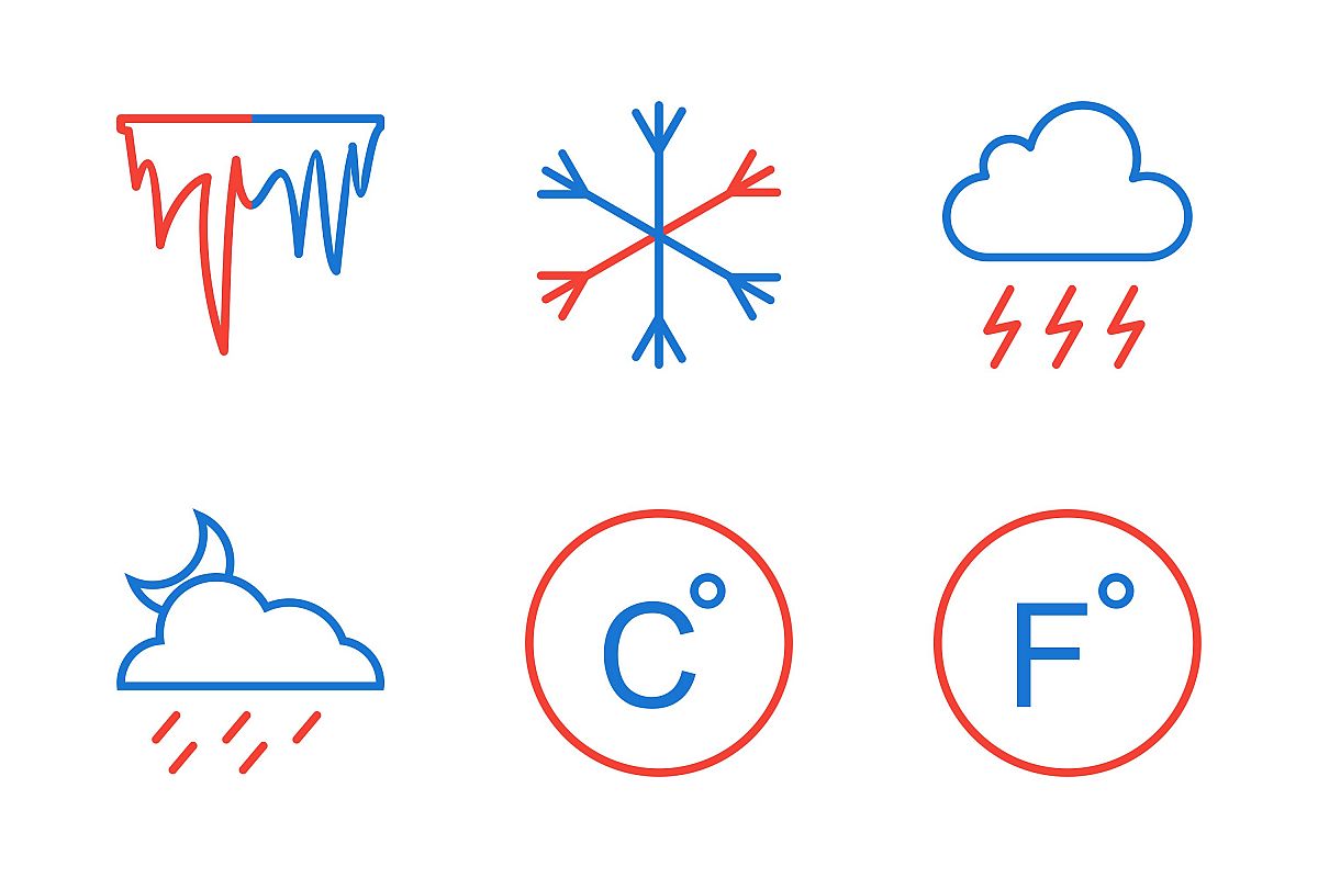 Set Of Weather And Season Icons example image 1
