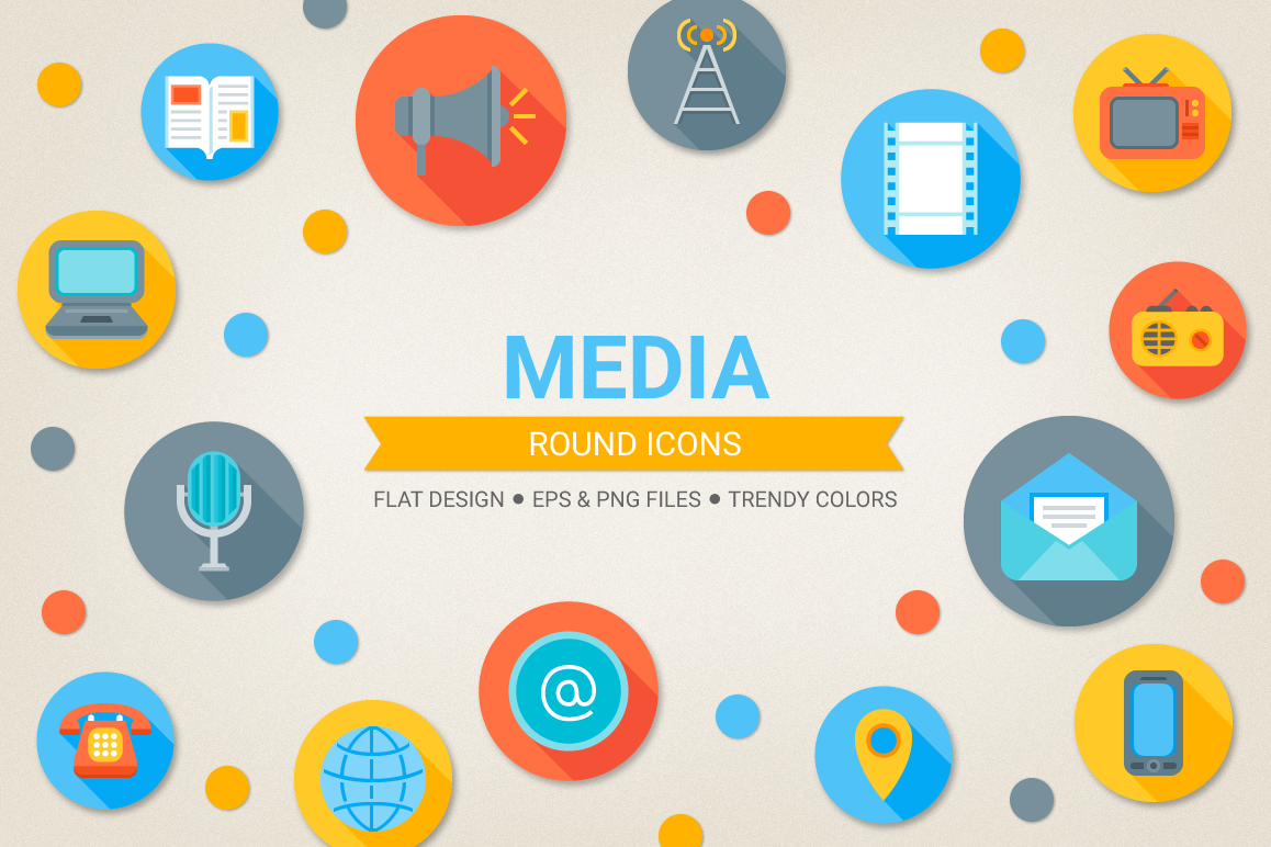 Round Media Icons example image 1
