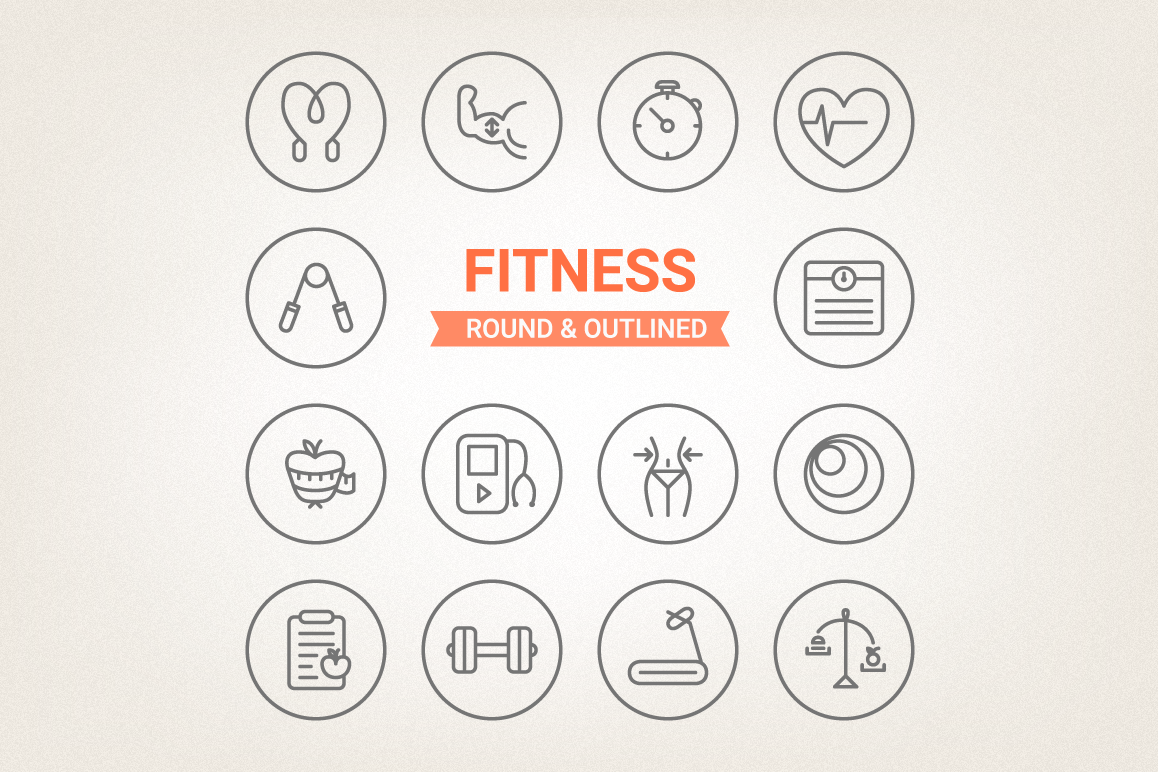 Circle Fitness Icons example image 1