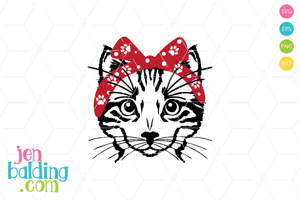 Cat With Bandana SVG example image 1