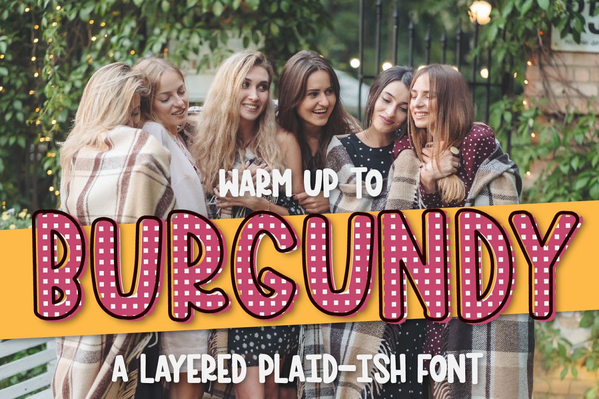 Burgundy - A Plaid Inspired Font Trio example image 1