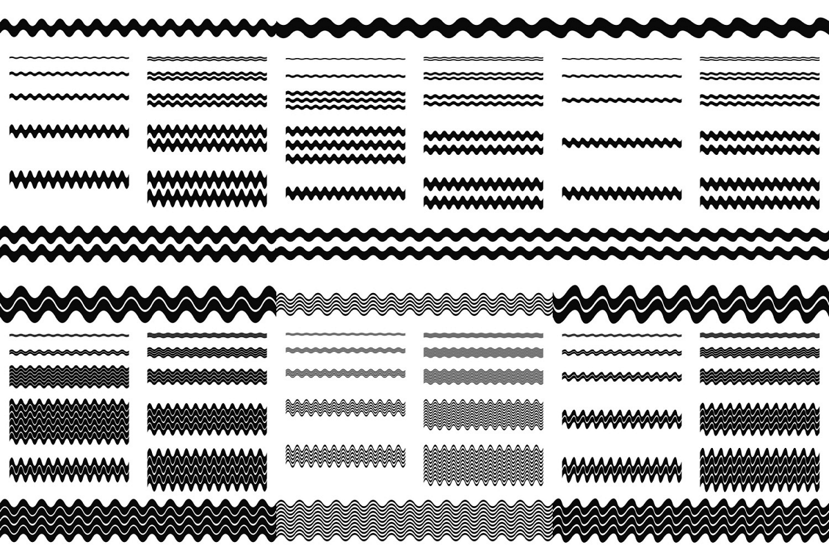 72 wave line dividers separators in 6 styles