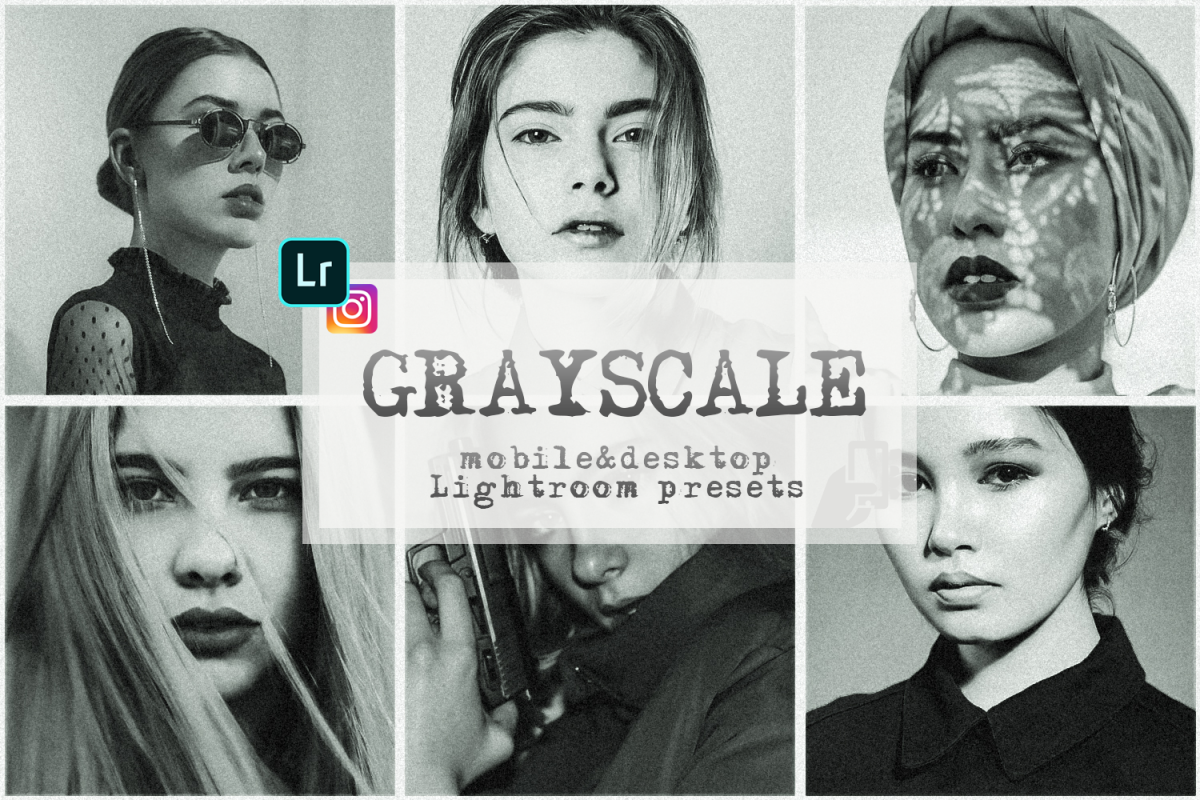 GrayScale presets mobile desktop lightroom mobile monochrome example image 1