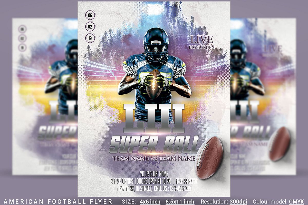 American Football Flyer And Poster example image 1