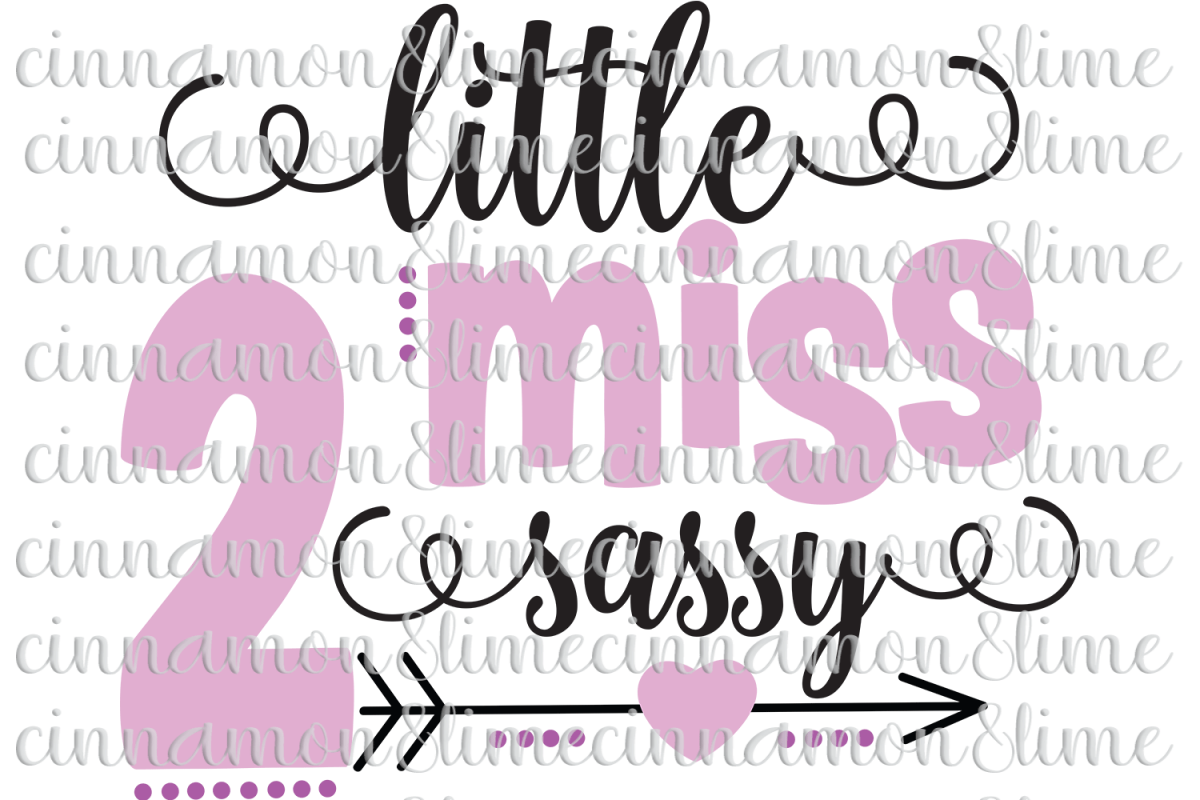 Little Miss Two Sassy Girl Birthday SVG example image 1