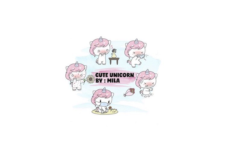 KAWAII UNICORN CLIPART BUNDLE PNG example image 1