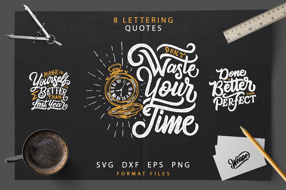 SVG Bundle - Hand Lettering Motivational Quotes example image 1
