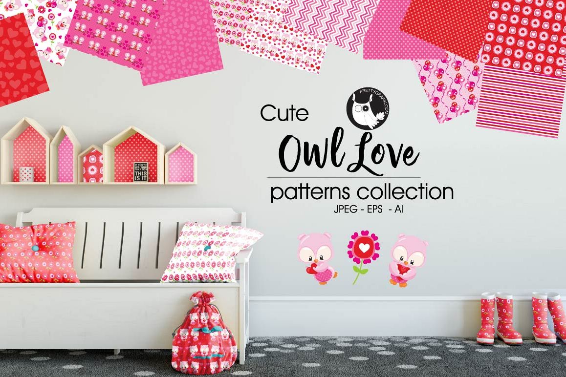 OWL-LOVE , digital papers example image 1