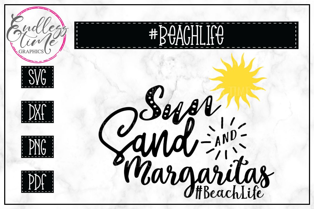 Sun Sand and Margaritas- Beach Life SVG example image 1