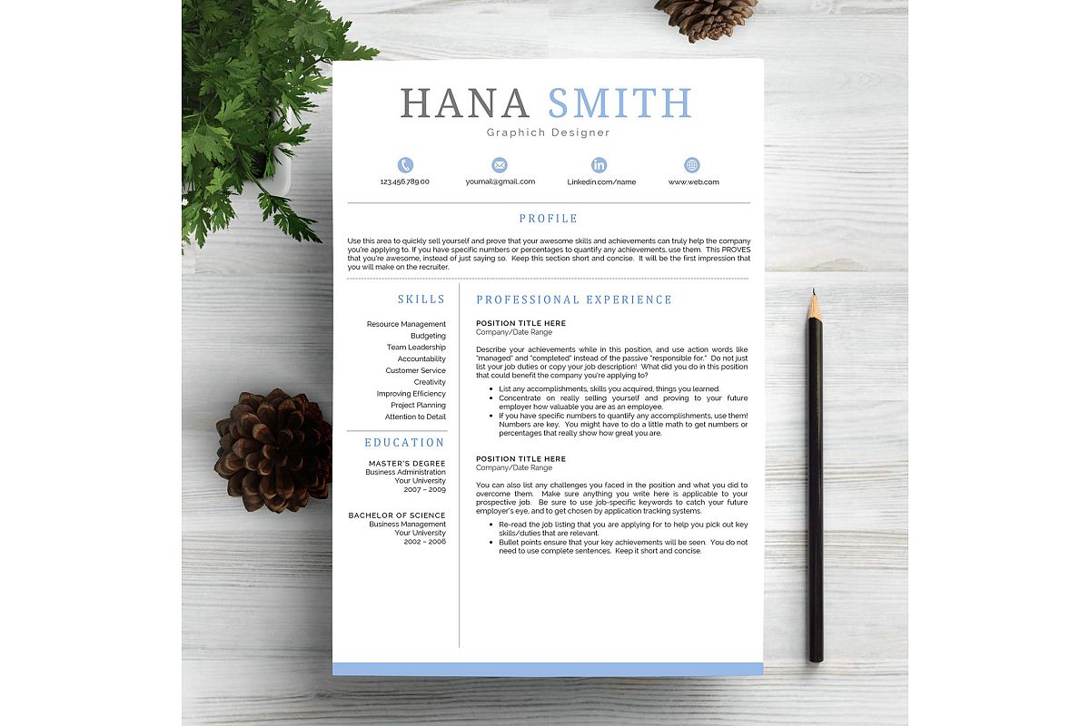 Chic Resume Template CV example image 1
