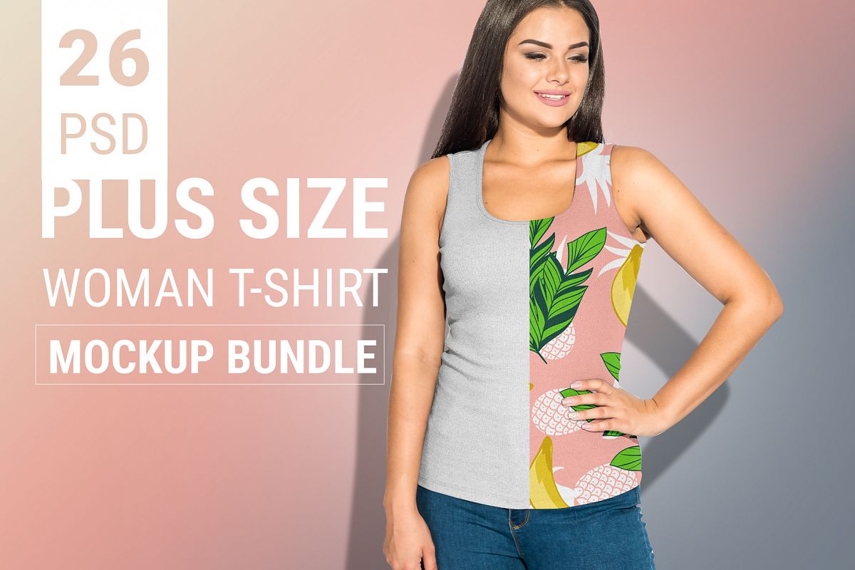 Plus Size T-shirt Mockup Bundle example image 1