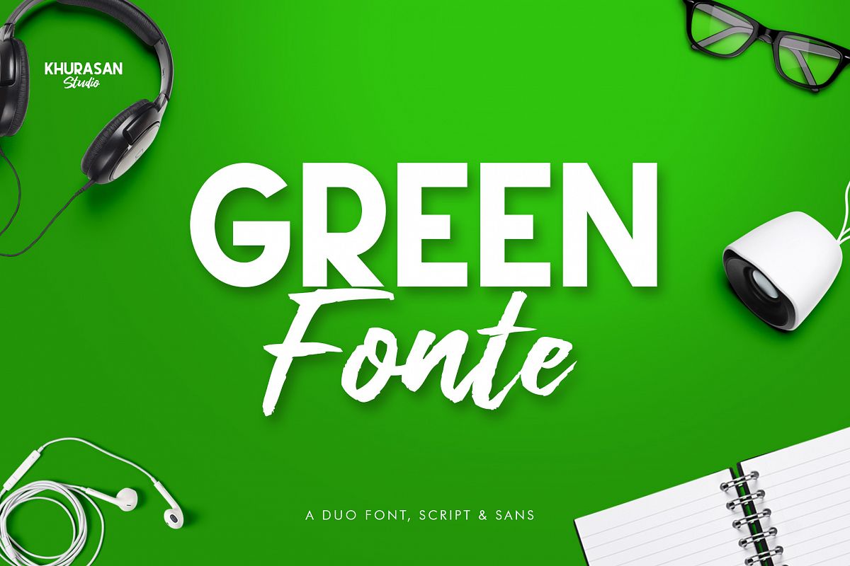 Green Fonte Font Duo example image 1