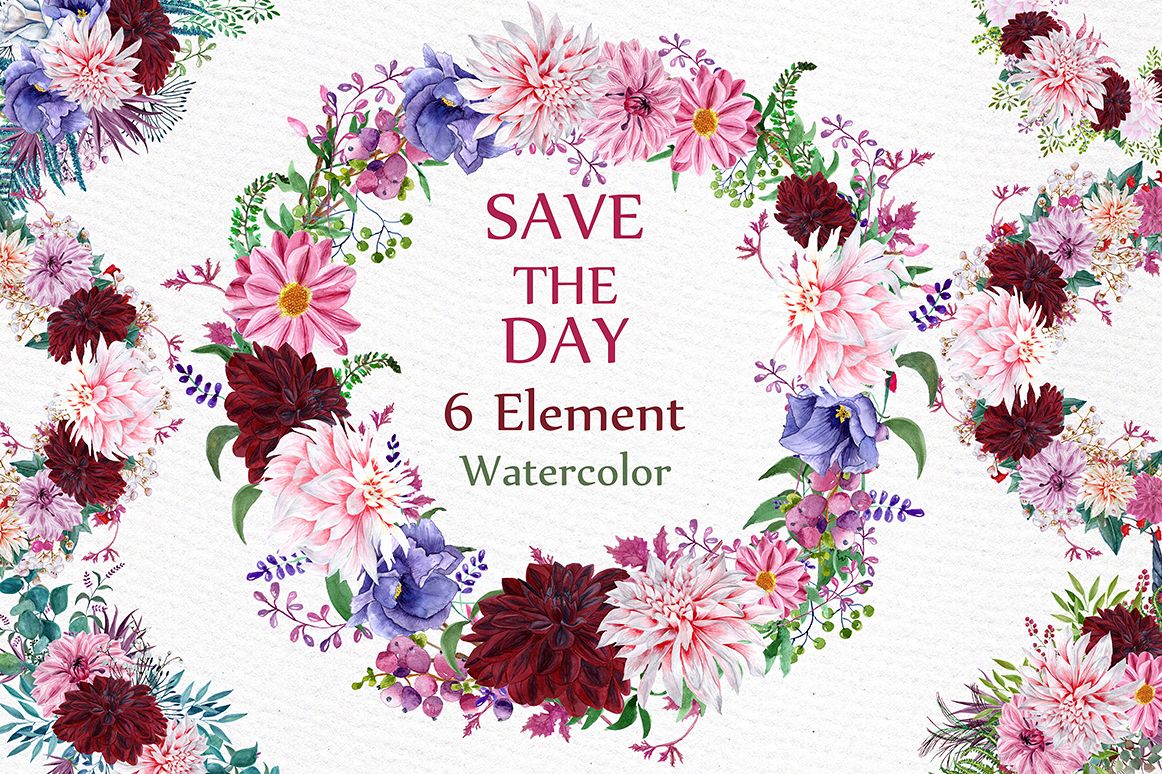 Watercolor Wreaths Clipart example image 1